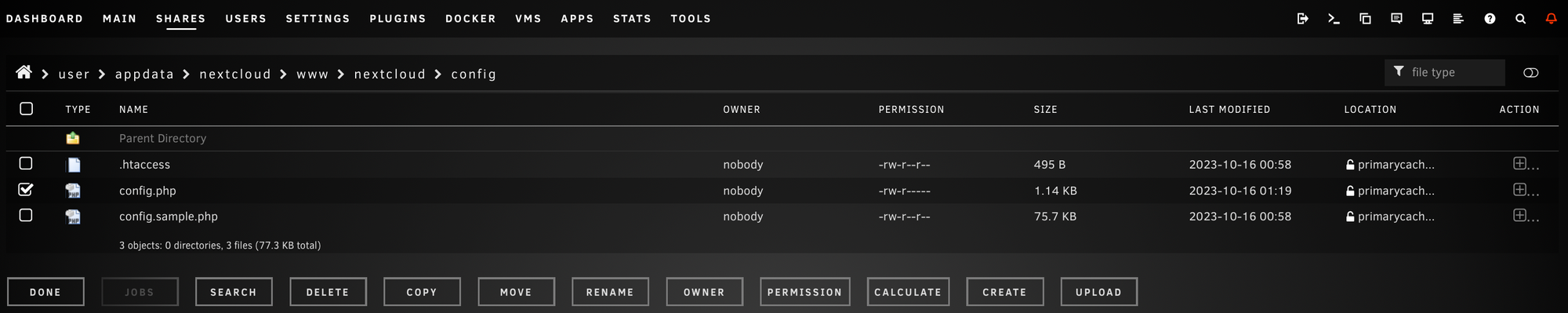 Config File Location Screenshot